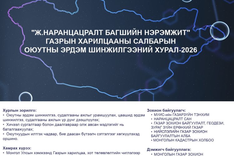 Ж.Наранцацралт багшийн нэрэмжит Газрын харилцааны салбарын оюутны эрдэм шинжилгээний хуралд урьж байна